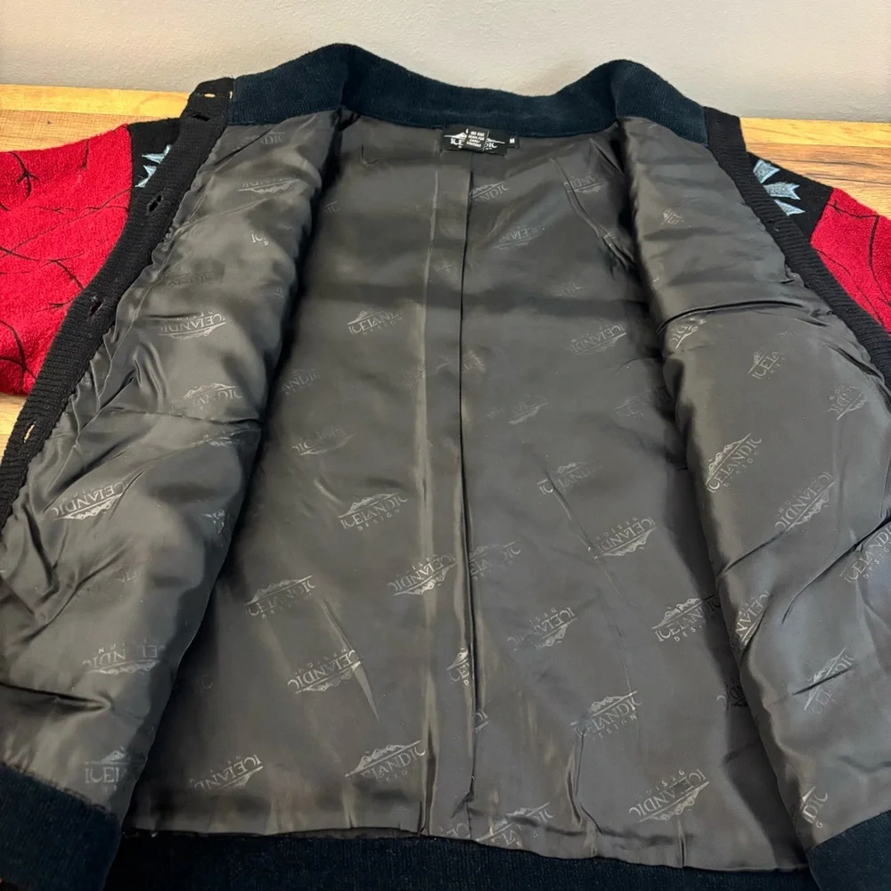 Icelandic Designs Wool Sweater Jacket Horse Shoe Stars Western Embroidered - Picture 9 of 9